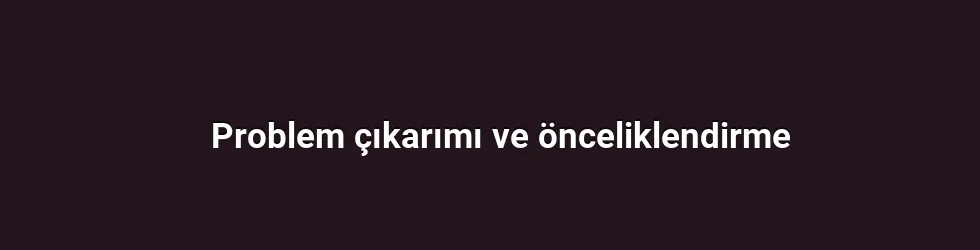 Problem çıkarımı ve önceliklendirme
