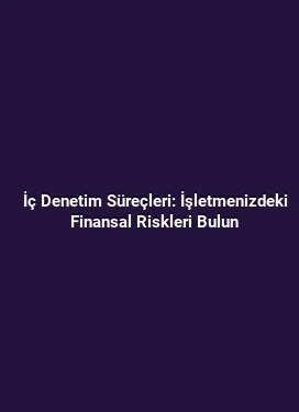 İç Denetim Süreçleri: İşletmenizdeki Finansal Riskleri Bulun