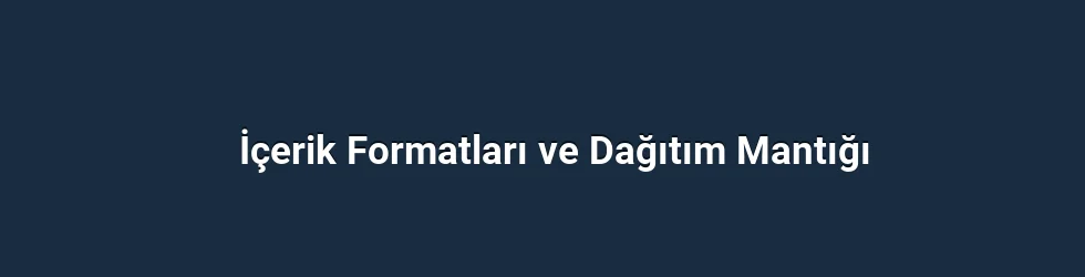 İçerik Formatları ve Dağıtım Mantığı