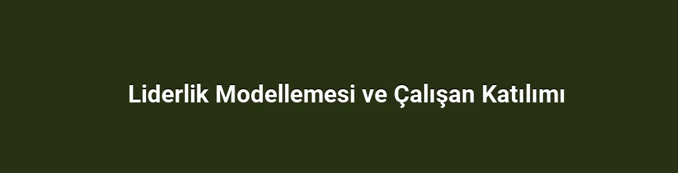 Liderlik Modellemesi ve Çalışan Katılımı