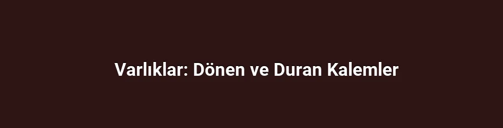 Varlıklar: Dönen ve Duran Kalemler