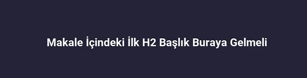 Makale İçindeki İlk H2 Başlık Buraya Gelmeli
