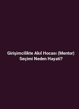 Girişimcilikte Akıl Hocası (Mentor) Seçimi Neden Hayati?