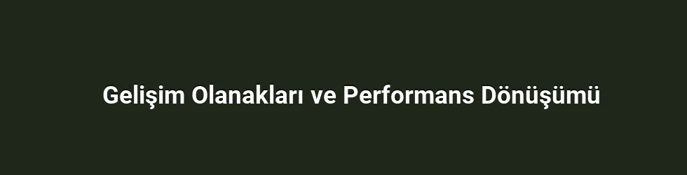 Gelişim Olanakları ve Performans Dönüşümü