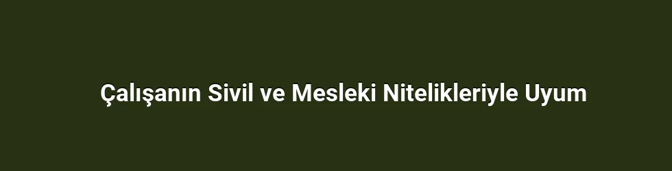 Çalışanın Sivil ve Mesleki Nitelikleriyle Uyum