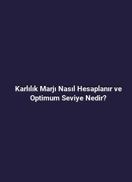 Karlılık Marjı Nasıl Hesaplanır ve Optimum Seviye Nedir?
