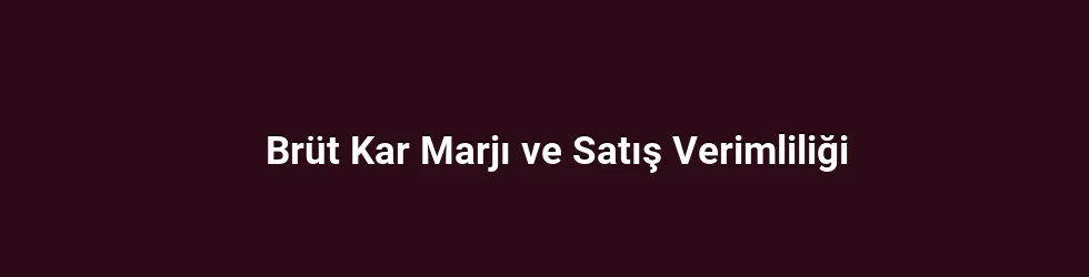 Brüt Kar Marjı ve Satış Verimliliği