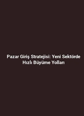 Pazar Giriş Stratejisi: Yeni Sektörde Hızlı Büyüme Yolları