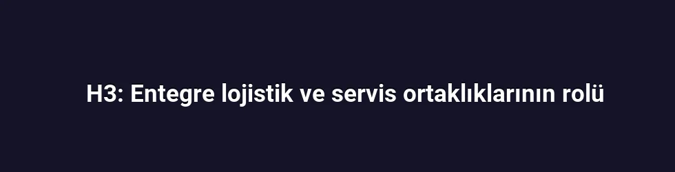 H3: Entegre lojistik ve servis ortaklıklarının rolü