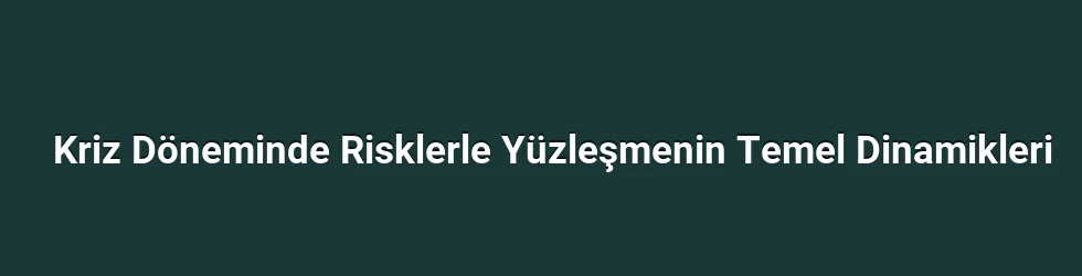 Kriz Döneminde Risklerle Yüzleşmenin Temel Dinamikleri