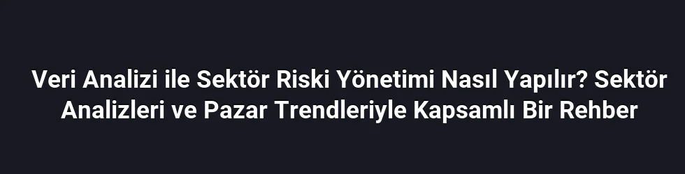 Veri Analizi ile Sektör Riski Yönetimi Nasıl Yapılır? Sektör Analizleri ve Pazar Trendleriyle Kapsamlı Bir Rehber