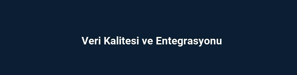 Veri Kalitesi ve Entegrasyonu