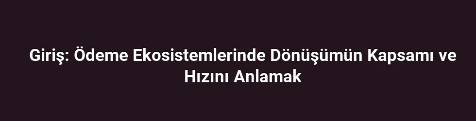 Giriş: Ödeme Ekosistemlerinde Dönüşümün Kapsamı ve Hızını Anlamak