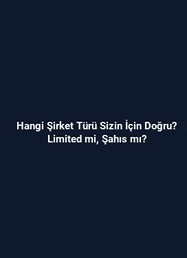 Hangi Şirket Türü Sizin İçin Doğru? Limited mi, Şahıs mı?