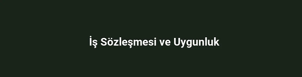 İş Sözleşmesi ve Uygunluk