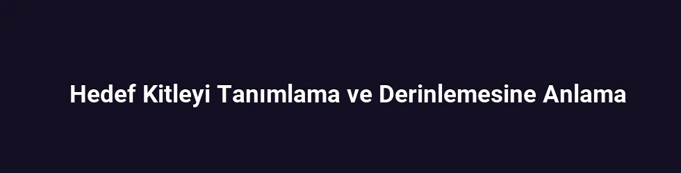 Hedef Kitleyi Tanımlama ve Derinlemesine Anlama