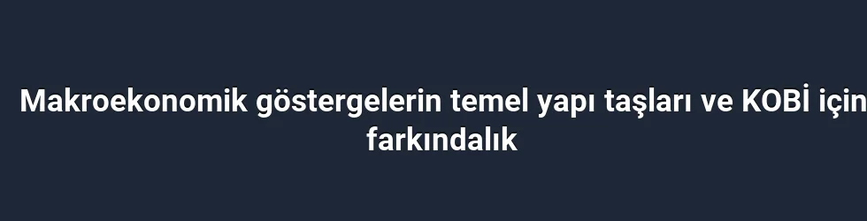Makroekonomik göstergelerin temel yapı taşları ve KOBİ için farkındalık