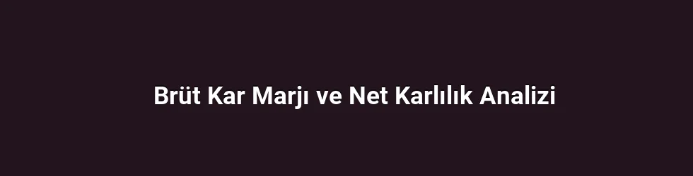 Brüt Kar Marjı ve Net Karlılık Analizi