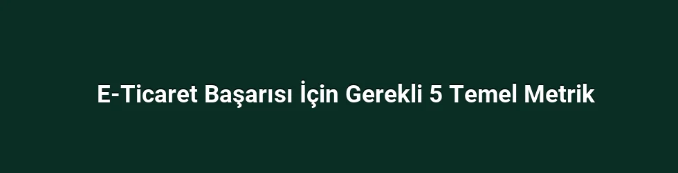 E-Ticaret Başarısı İçin Gerekli 5 Temel Metrik