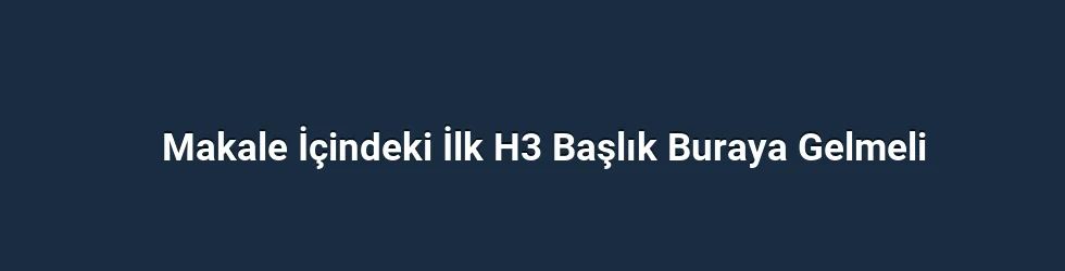 Makale İçindeki İlk H3 Başlık Buraya Gelmeli