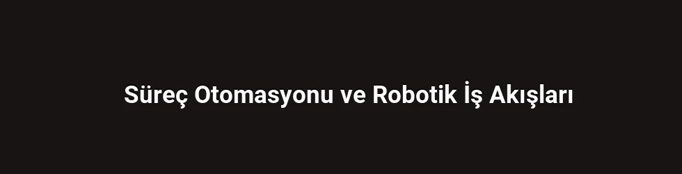 Süreç Otomasyonu ve Robotik İş Akışları