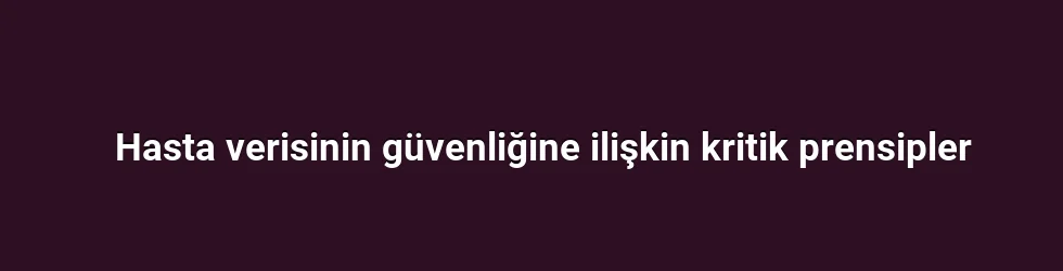 Hasta verisinin güvenliğine ilişkin kritik prensipler