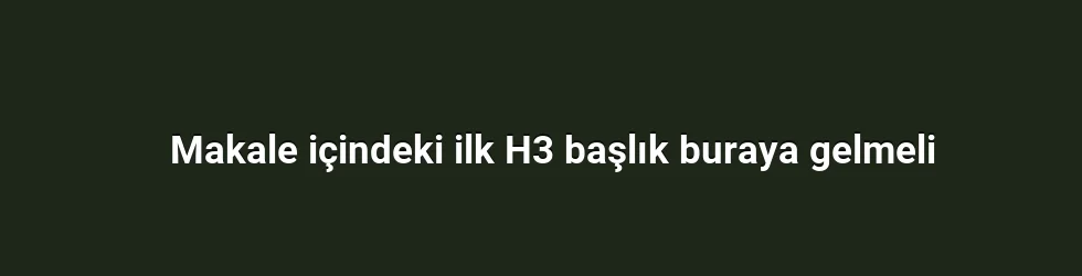 Makale içindeki ilk H3 başlık buraya gelmeli