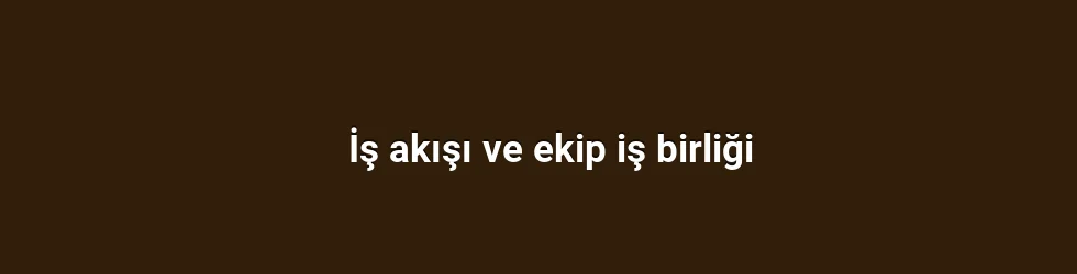 İş akışı ve ekip iş birliği