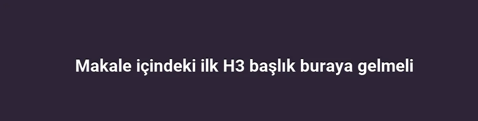 Makale içindeki ilk H3 başlık buraya gelmeli