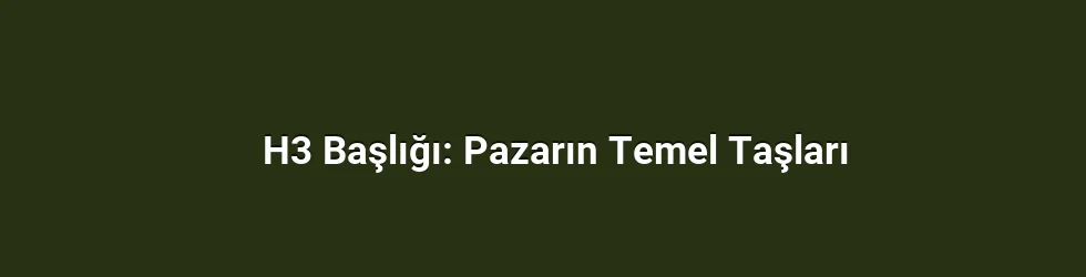 H3 Başlığı: Pazarın Temel Taşları