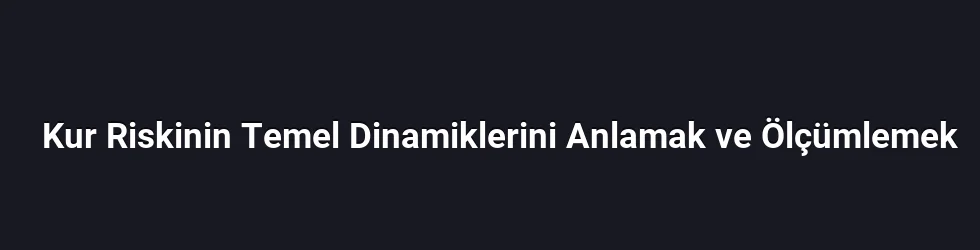 Kur Riskinin Temel Dinamiklerini Anlamak ve Ölçümlemek