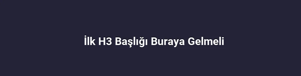 İlk H3 Başlığı Buraya Gelmeli