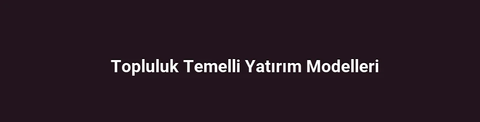 Topluluk Temelli Yatırım Modelleri
