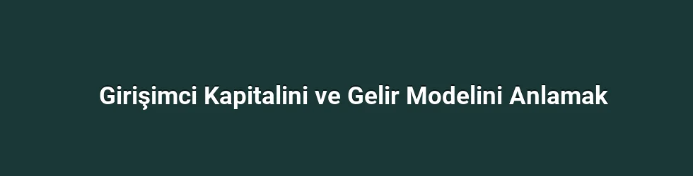 Girişimci Kapitalini ve Gelir Modelini Anlamak