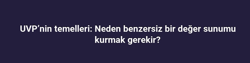 UVP’nin temelleri: Neden benzersiz bir değer sunumu kurmak gerekir?