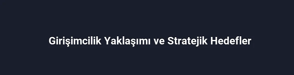 Girişimcilik Yaklaşımı ve Stratejik Hedefler