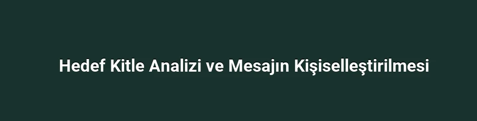 Hedef Kitle Analizi ve Mesajın Kişiselleştirilmesi