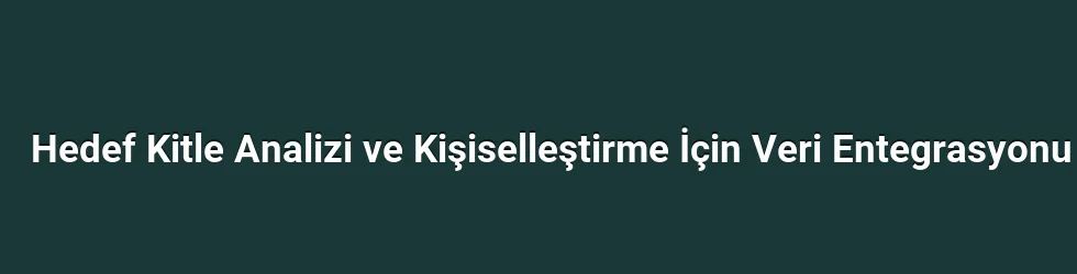 Hedef Kitle Analizi ve Kişiselleştirme İçin Veri Entegrasyonu
