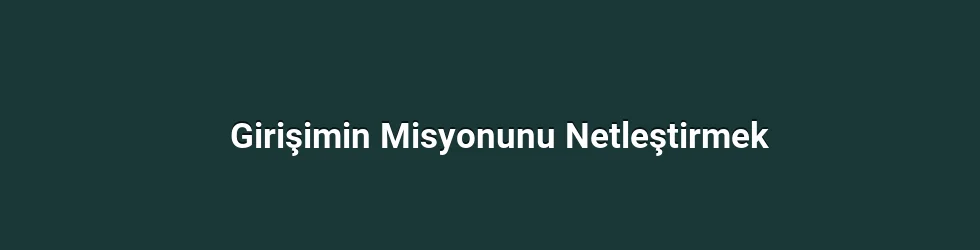 Girişimin Misyonunu Netleştirmek